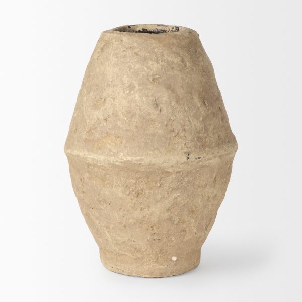 Rundal Small Beige Paper Mache Vase 3