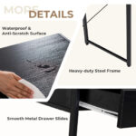 Rustic 2-Drawer Office Desk with Steel Frame and Storage