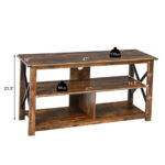 Rustic 3-Tier TV Stand with Open Shelves and Cable Management 40 Rustic 3-Tier TV Stand with Open Shelves and Cable Management