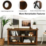 Rustic 3-Tier TV Stand with Open Shelves and Cable Management 41 Rustic 3-Tier TV Stand with Open Shelves and Cable Management