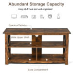 Rustic 3-Tier TV Stand with Open Shelves and Cable Management 42 Rustic 3-Tier TV Stand with Open Shelves and Cable Management