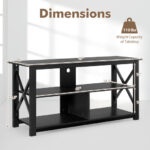 Rustic 3-Tier TV Stand with Open Shelves and Cable Management 47 Rustic 3-Tier TV Stand with Open Shelves and Cable Management