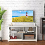 Rustic 3-Tier TV Stand with Open Shelves and Cable Management 50 Rustic 3-Tier TV Stand with Open Shelves and Cable Management