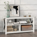 Rustic 3-Tier TV Stand with Open Shelves and Cable Management 51 Rustic 3-Tier TV Stand with Open Shelves and Cable Management