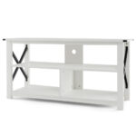 Rustic 3-Tier TV Stand with Open Shelves and Cable Management 56 Rustic 3-Tier TV Stand with Open Shelves and Cable Management