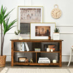 Rustic 3-Tier TV Stand with Open Shelves and Cable Management 36 Rustic 3-Tier TV Stand with Open Shelves and Cable Management