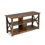 Rustic 3-Tier TV Stand with Open Shelves and Cable Management 38 Rustic 3-Tier TV Stand with Open Shelves and Cable Management