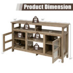 Rustic 58 Inch TV Stand with Cabinets and Shelves