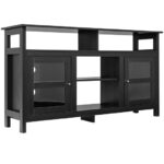 Rustic 58 Inch TV Stand with Cabinets and Shelves