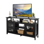Rustic 58 Inch TV Stand with Cabinets and Shelves