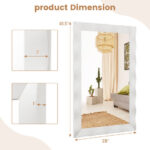Rustic Farmhouse Wall Mirror with Solid Wood Frame 41.5x28