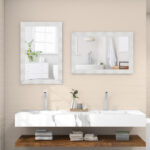 Rustic Farmhouse Wall Mirror with Solid Wood Frame 41.5x28