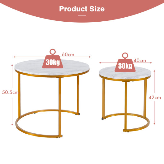 Rustic Round Nesting Coffee Tables with Adjustable Feet (Set of 2) 19 Rustic Round Nesting Coffee Tables with Adjustable Feet (Set of 2) - Image 19