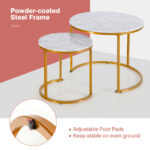 Rustic Round Nesting Coffee Tables with Adjustable Feet (Set of 2) 42 Rustic Round Nesting Coffee Tables with Adjustable Feet (Set of 2)