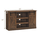 Rustic Sliding Barn Door TV Stand with Adjustable Storage Shelves 25 Rustic Sliding Barn Door TV Stand with Adjustable Storage Shelves