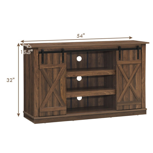 Rustic Sliding Barn Door TV Stand with Adjustable Storage Shelves 11 Rustic Sliding Barn Door TV Stand with Adjustable Storage Shelves - Image 11