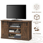 Rustic Sliding Barn Door TV Stand with Adjustable Storage Shelves 26 Rustic Sliding Barn Door TV Stand with Adjustable Storage Shelves