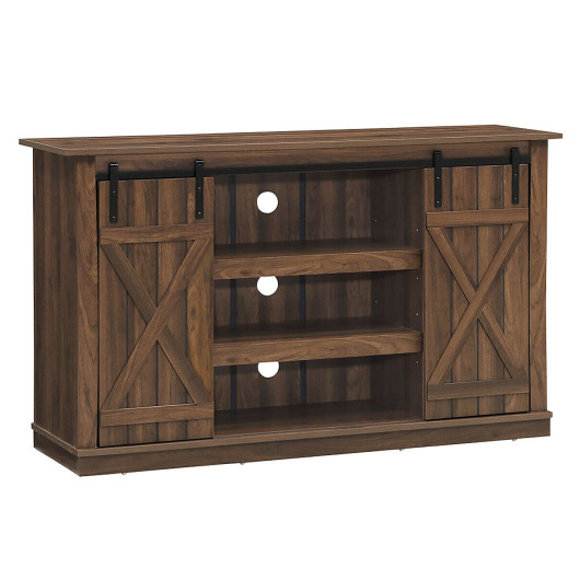 Rustic Sliding Barn Door TV Stand with Adjustable Storage Shelves 8 Rustic Sliding Barn Door TV Stand with Adjustable Storage Shelves - Image 8
