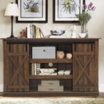 Rustic Sliding Barn Door TV Stand with Adjustable Storage Shelves 23 Rustic Sliding Barn Door TV Stand with Adjustable Storage Shelves