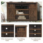 Rustic Sliding Barn Door TV Stand with Adjustable Storage Shelves 24 Rustic Sliding Barn Door TV Stand with Adjustable Storage Shelves