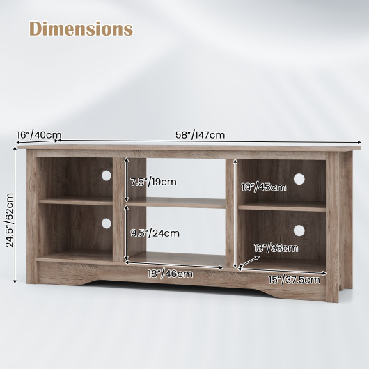Rustic TV Stand with Adjustable Shelves for 65 Inch Screens 12 Rustic TV Stand with Adjustable Shelves for 65 Inch Screens - Image 12