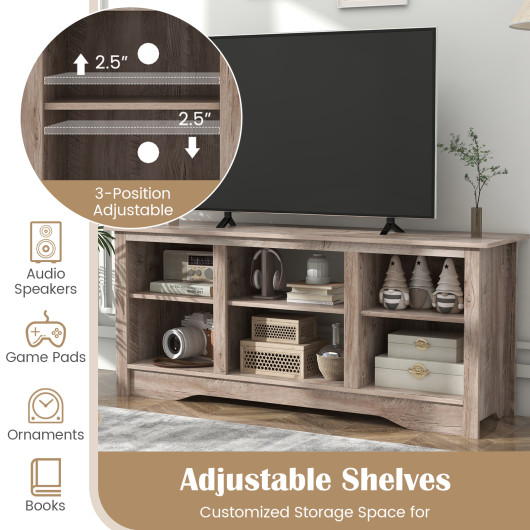 Rustic TV Stand with Adjustable Shelves for 65 Inch Screens 13 Rustic TV Stand with Adjustable Shelves for 65 Inch Screens - Image 13