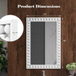 Rustic Wall Mirror with Solid Wood Frame 24 x 36 Inches