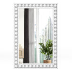 Rustic Wall Mirror with Solid Wood Frame 24 x 36 Inches