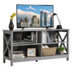 Rustic Wooden TV Stand with Storage for TVs up to 55 Inch