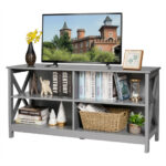Rustic Wooden TV Stand with Storage for TVs up to 55 Inch