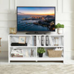 Rustic Wooden TV Stand with Storage for TVs up to 55 Inch