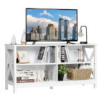 Rustic Wooden TV Stand with Storage for TVs up to 55 Inch
