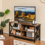 Rustic Wooden TV Stand with Storage for TVs up to 55 Inch
