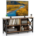 Rustic Wooden TV Stand with Storage for TVs up to 55 Inch
