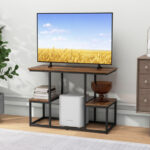 Rustic Brown TV Console Table for 50 Inch Flat Screen TVs