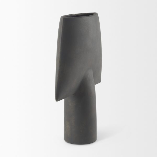 Rylee 13.0H Dark Brown Ceramic Vase 4