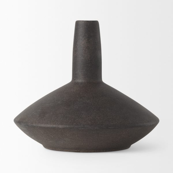 Rylee 6.9H Dark Brown Ceramic Vase 2