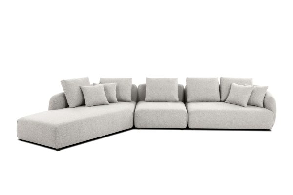SABA Oat Tweed Left Chaise Sectional Sofa