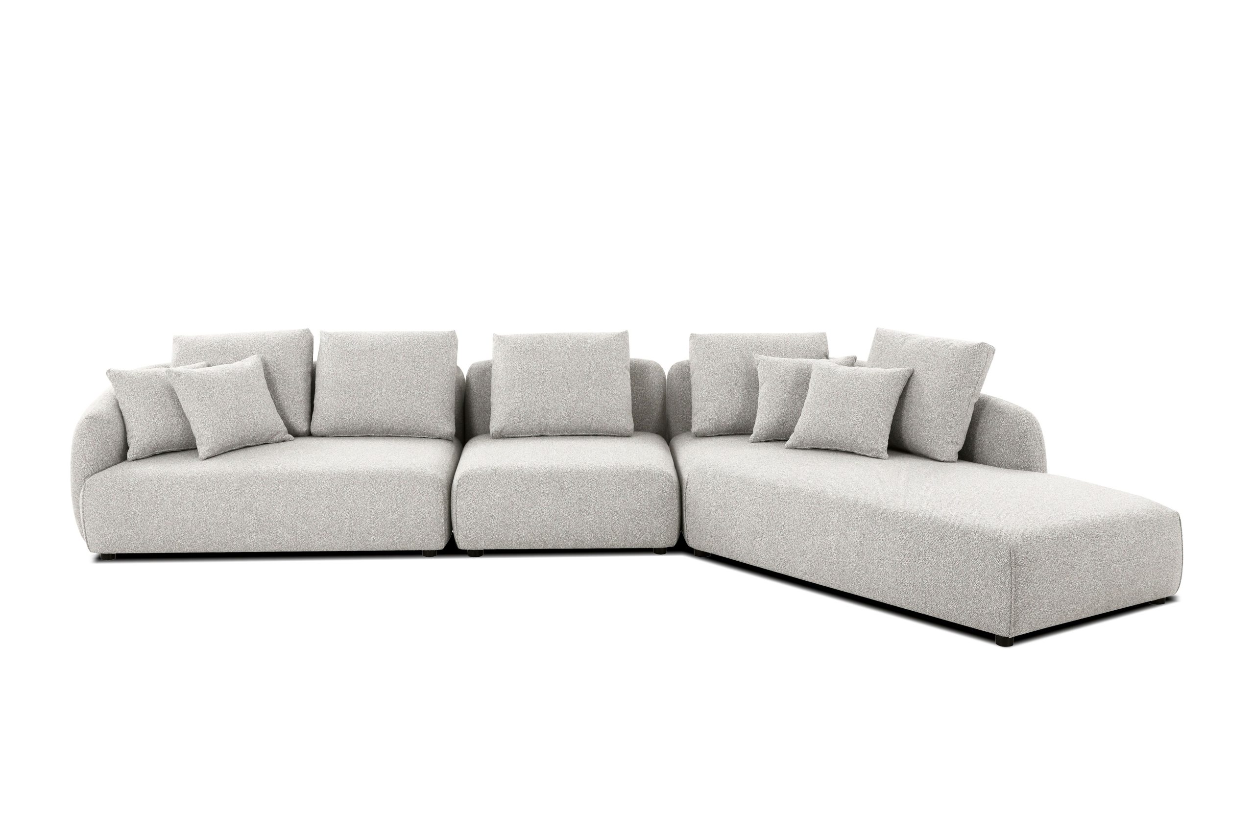 SABA Oat Tweed Right Chaise Sectional Sofa 1 SABA Oat Tweed Right Chaise Sectional Sofa