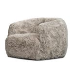 SABA Swivel Lounge Chair Sable Faux Fur
