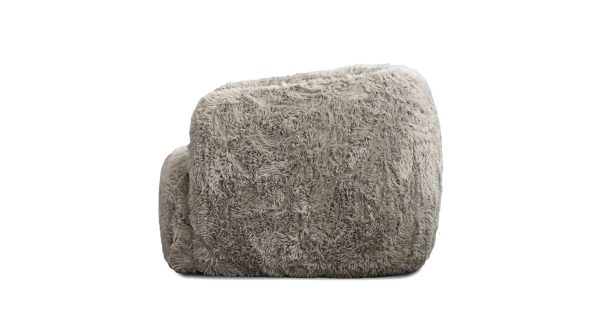 SABA Swivel Lounge Chair Sable Faux Fur 2