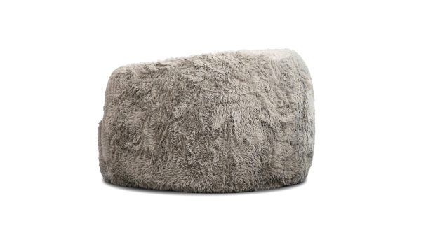 SABA Swivel Lounge Chair Sable Faux Fur 3