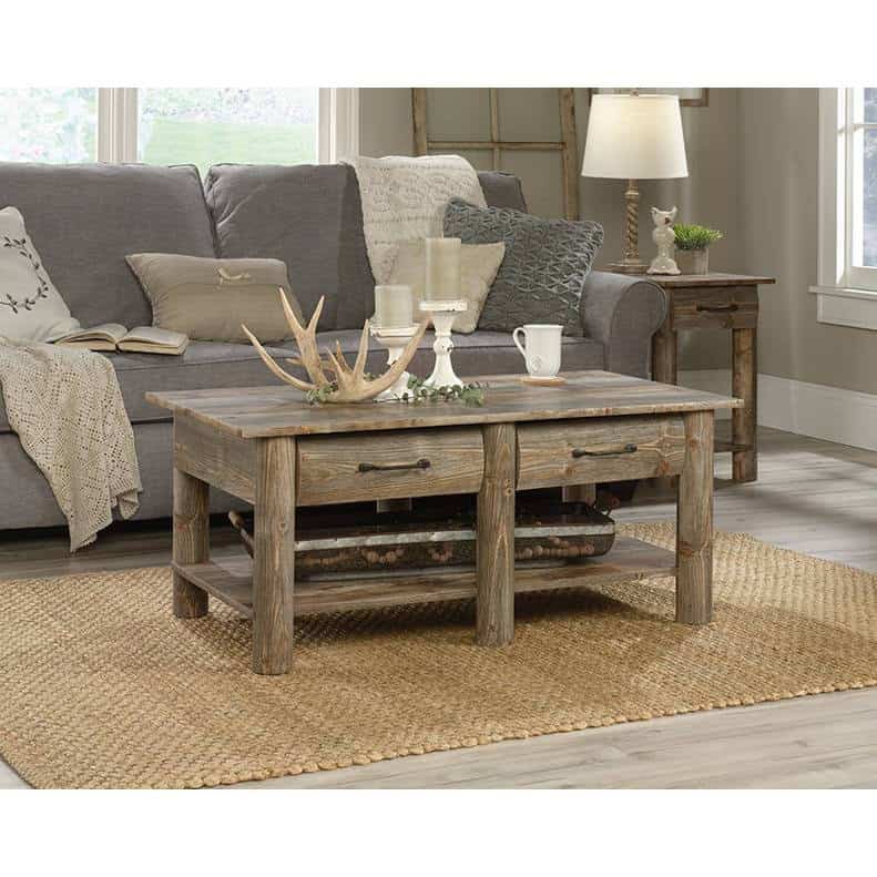 Rustic Cedar Lodge Coffee Table with Drawers and Faux Fronts 2 Rustic Cedar Lodge Coffee Table with Drawers and Faux Fronts - Image 2
