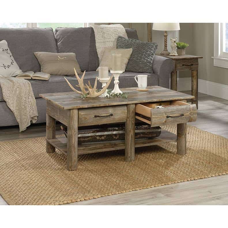 Rustic Cedar Lodge Coffee Table with Drawers and Faux Fronts 3 Rustic Cedar Lodge Coffee Table with Drawers and Faux Fronts - Image 3