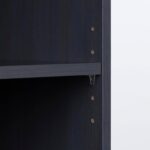 Slim 5-Shelf Bookcase Space-Saving Storage Unit in Dark Blue