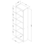 Slim 5-Shelf Bookcase Space-Saving Storage Unit in Dark Blue