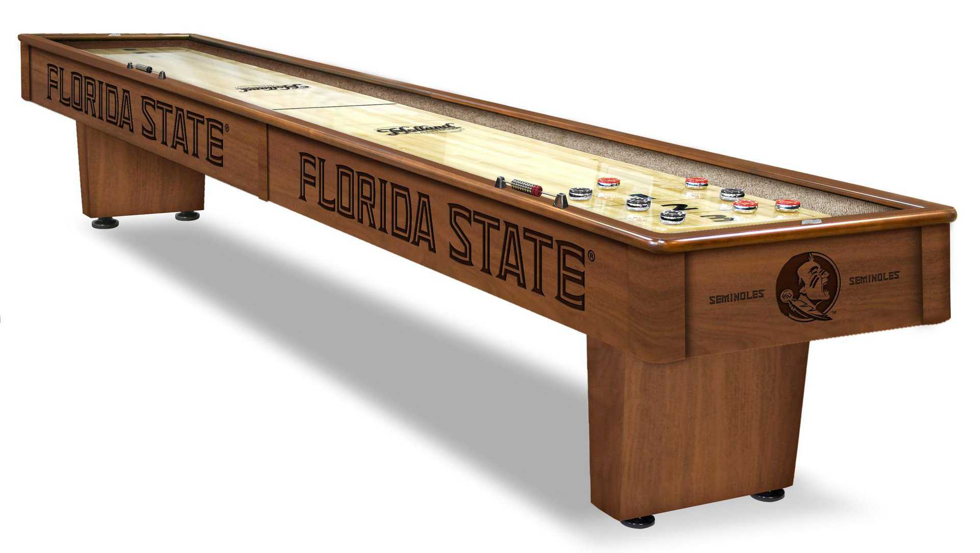 Florida State University Shuffleboard Table with Chardonnay Finish 11 Florida State University Shuffleboard Table with Chardonnay Finish