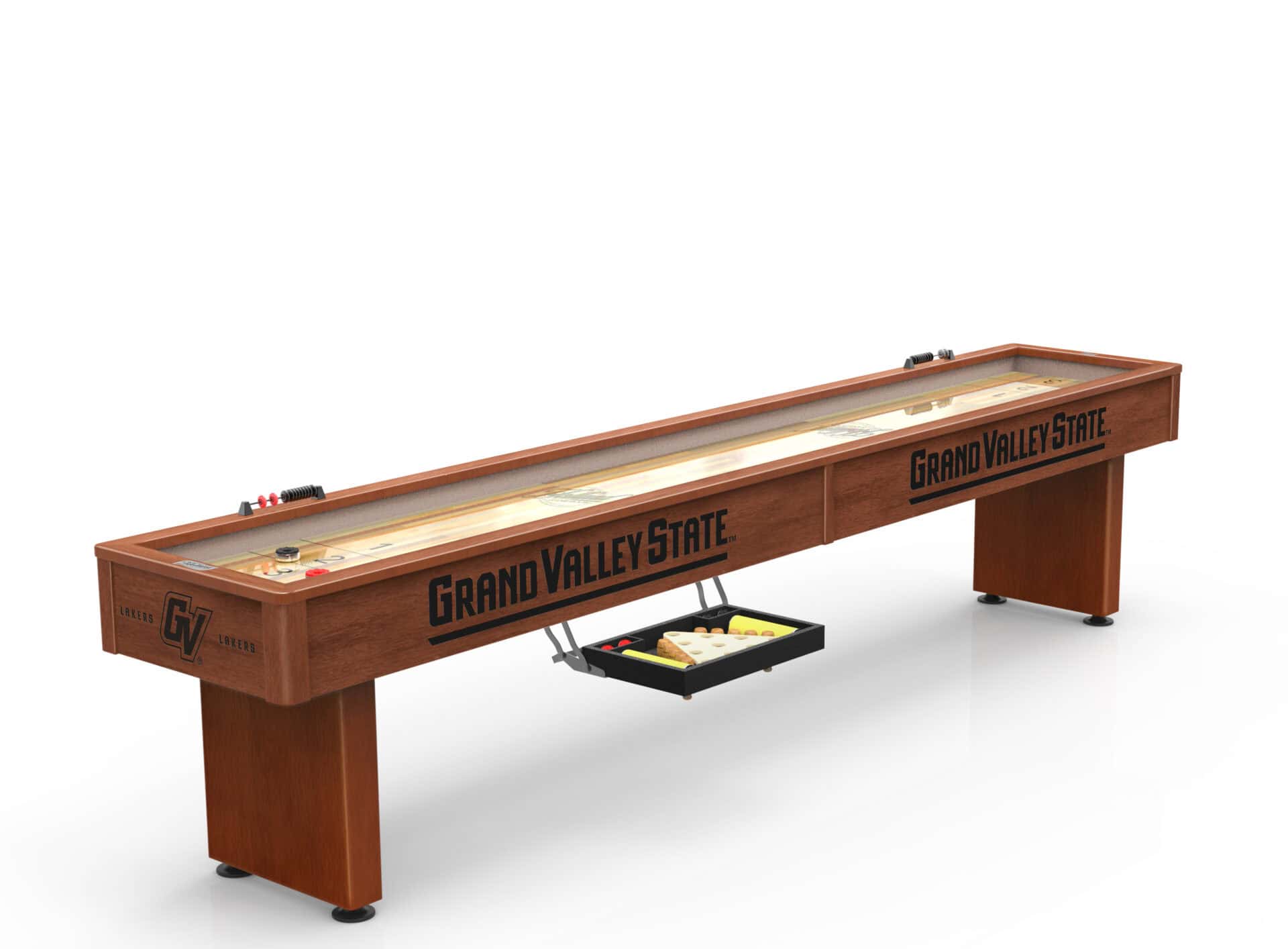 Grand Valley State University Shuffleboard Table with Chardonnay Finish 1 Grand Valley State University Shuffleboard Table with Chardonnay Finish