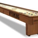 University of Wyoming Shuffleboard Table with Chardonnay Finish