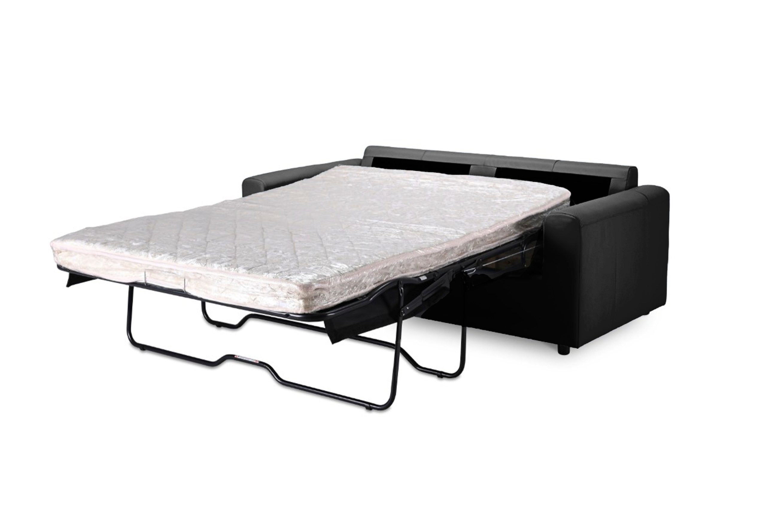 REST Black Leather Memory Foam Sofa Bed